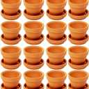 Juvale 2-Inch 16-Pack Mini Terracotta Pots with Saucers & Drainage Hole - Paintable Clay Succulent Pots for Flowers, Cactu, Plants, Garden Nursery & Wedding Decor with Plant Saucer