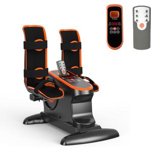 Under Desk Bike, Electric Pedal Exerciser for Seniors & Rehab Training with 12-Level Speed Adjustment, Motorized Arm/Leg Fitness Equipment with Smart Safety Stop & Free Arm/Hand Support Straps
