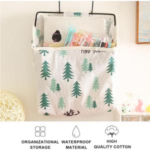 Fabric Wall Hanging Storage Caddy Bag Over The Door Pouch Organizer for Bedroom Bathroom Kitchen (color-tree)