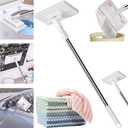 Snap Grip Mini Mop, 2026 Upgraded Disposable Dust Mop, Zero Touch Mini Mops, Convenient Cloth Changing Mops for Kitchen Counter, Foldable 100cm Adjustable Long Handle Mopping Stick (1*mop+5*Cloth)