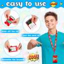 5 Sets Colored Hero ID Badge Holder with Lanyard Detachable Lanyard with Cute ID Card Holder Silky Strap Neck Clip Clasp Hard Name Case for School Kids Boys Students Teens