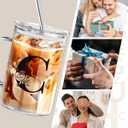 Personalized Extra Large Glass Drinking Cup With Lid Straw Valentine Gift Coffee Cup Regalos Para Mujer Teen Girl Gifts Trendy Stuff Iced Glass Tumbler Must Haves For Women Apartment Essentials