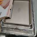 HONGBAKE Baking Sheet Pan Set of 3, Cookie Sheets for Oven, Nonstick Half/Quarter/Jelly Roll Pans with Diamond Texture Pattern, 0.8mm Thick Heavy Duty Cookie Tray, Champagne Gold