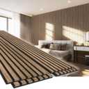 4 Pack 94.5"  11" Wood Panels for Wall, Acoustic Soundproof Wall Slat Panels, 3D Wall Panels for Home Office Decoration, Natural Walnut