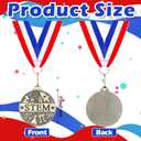 Quelay 30 Pcs 2'' Award Medals Bulk Gold Winner Medals with Neck Ribbons Metal Trophy Award Prize Gift for Tournaments, Competitions, Party, Kids and Adults