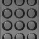 GoodCook MegaGrip 12-Cup Muffin Pan with Silicone Grip Handles Perfect for Cupcakes Durable Heavy-Gauge Steel Construction Scratch-Resistant Nonstick Coating, 15.5x10.5-Inch, Gray