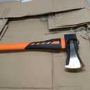 Chopping Axe, Hand Axe, Camp Hatchet for Splitting Kindling and Chopping Branches, Wood Chopping Axe 6.8 lb with 36-in Fiberglass Handle (L)