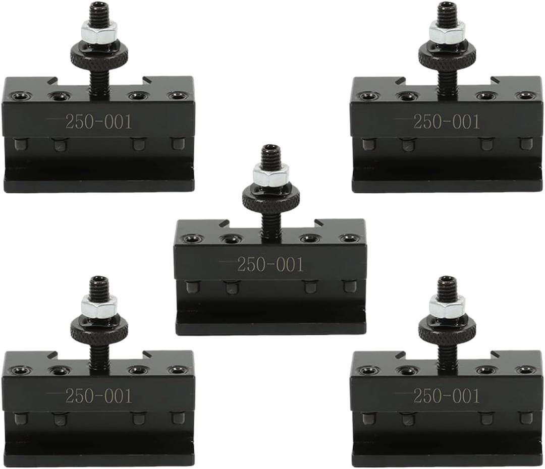findmall 5Pcs OXA 1 Quick Change Turning & Facing Lathe Tool Post Holder 250-001 Tool Holder Fit for Lathe