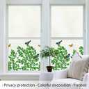 MSUP Window Film Privacy Static Cling Frosted Window Film for Glass Window Anti-UV Window Film Removable No-Glue Film Birds and Flowers Film for Kitchen, Bathroom, Office 35.4" x 78.7" Green
