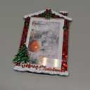 Unicadecor Casa 2025 Christmas Metal Picture Frame | 4x6 / 5x7 Holiday Premium Frame with Snowflake & Festive Designs | Elegant Home Décor & Christmas Gift Choic (Red house)