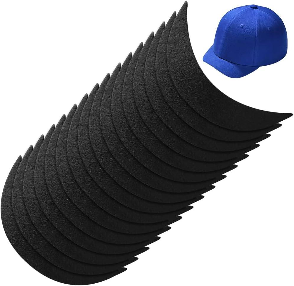 BENECREAT 16Pcs Black Plastic Brim Hat, Crochet or Knit Brim Stiffener Cap Visor Insert 7x3.2x0.07inch for Craft Sewing Caps Supplies Making