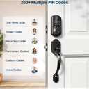 Veise VE06-H Smart Front Door Lock Set, App Control, Keyless Entry Deadbolt with Lever Handle, Electronic Digital Touchscreen Keypad, Auto Lock, Easy Install, Matte Black