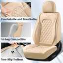 Coverado Full Set Leather Car Seat Covers, Waterproof Faux Leather Seat Covers, Beige Car Seat Protectors, 5 Seats, Universal Fit for Most Cars & SUVs-Beige