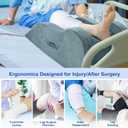 KingPavonini Adjustable Leg Elevation Pillows for After Surgery, Ergonomic Curve Keeps Knee Straight, Memory Foam Leg Pillow Elevation for Blood Circulation, Swelling and Pain Relief (Single Leg, Gray)