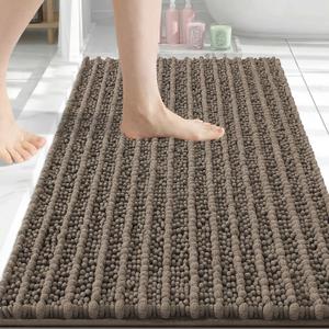 Arotive Luxury Bathroom Rugs 30x20, Extra Soft Thick Absorbent Shaggy Chenille Bath Rugs, Non-Slip Machine Wash Dry, Bath Mats for Bathroom Floor, Tub and Shower, Home Decor Accessories, Camel