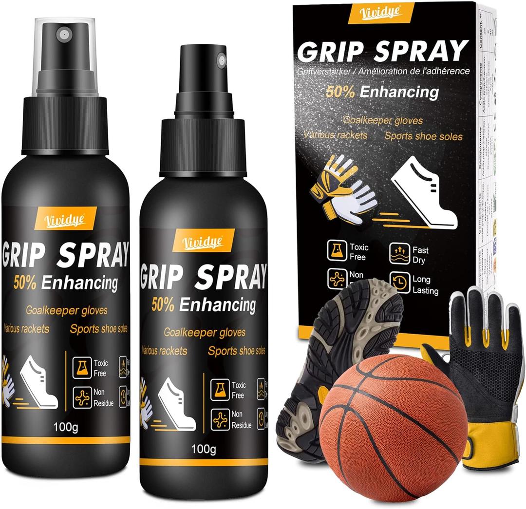 Sports Shoe Grip Spray 7oz, Basketball Accessories - Boost Performance, Enhanced Control & Anti-Slip Traction Spray for Basketball Shoes Bottom, Football Gloves, Golf, Tennis, Pickleball, Quick-Dry