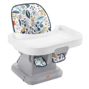 Fisher-Price Baby to Toddler High Chair SpaceSaver Simple Clean Portable Dining Seat & Booster with Washable Deep Tray & Liner, Pacific Pebble