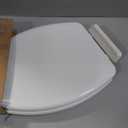 Mayfair Ashton Easy to Clean Single Hinge Toilet Seat, Modern Slow Close Wood Toilet Seat, Made in USA, Elongated, White