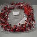 Timer & 8 Modes Prelit Lighted Christmas Wreaths for Front Door,Red Berry Christmas Wreath with 20 Warm White Lights Bowknot Waterproof Battery Operated Xmas Wreath for Window Door Outdoor 20 Inch