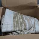 FlyDOIT Modern Geometric Patchwork Area Rug, 6x9 Beige Large Rugs for Living Room, Rockwood Collection Indoor Rugs for Bedroom, Throw Carpet Floor Decor for Entryway Dining Room Office Nursery