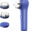 Premium Facial Cleansing Brush,Waterproof Face Scrubber,Spin & Sonic Modes with 3 Intensities,Magnetic 3-Head System for Deep Pore Cleaning, Gentle Exfoliation & Sensitive Skin Care - for Women & Men (Blue)