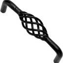 6 Pack Black Birdcage Cabinet Hardware Handle Pull (96mm Hole Distance)
