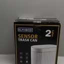 ELPHECO Automatic Motion Sensor Trash Can - 2 Gallon Slimline for Bathroom, Bedroom, Kitchen, Office - White with Gold Trim