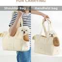 ONECUTE Dog Purse Carrier for Small Dogs Rabbit cat with Large Pockets, Cotton Bag, Dog Carrier Soft Sided, Collapsible Travel Puppy Carrier (Beige, 13.6" L x 6.5" W x 10" H)