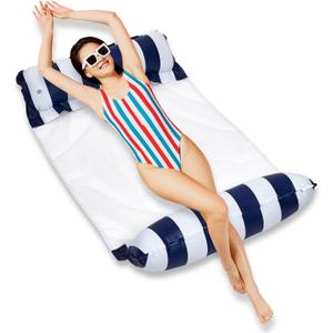 Hammock Pool Float Blue Multi-Purpose Inflatable Water Pool Floats Fun Pool Float Lounger for Adults and Kids Variation