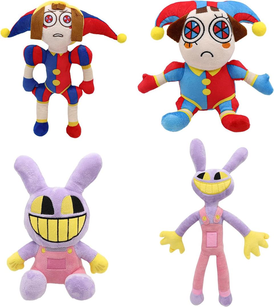 The Amazing Digital Circus Plush,4pcs Pomni Plushies Toy Gift, Cute Stuffed Figure Doll for Kids and Adults, Birthday Halloween Christmas Choice for Boys Girls