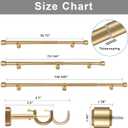 Heavy Duty Curtain Rods, 1 1/8 Inch Diameter Single Curtain Rod 144-240Inch(12-20ft) Extendable Length for Large Windows with End Caps Adjustable Modern Brackets-Warm Gold