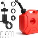Portable Transfer Tank with Locking Mounting Bracket 5L | 1.3 Gallon Storage Fits for Car Motorcycle SUV ATV UTV 11.81 x 9.84 x 4.72