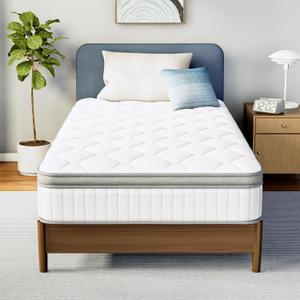 Neo Sleep Twin Size Mattress, 12 Inch Hybrid Comfort & Supportive Mattress in a Box, Cooling Gel Memory Foam and Pocket Springs with Pressure Relief, CertiPUR-US Certified, Medium Plush Feel