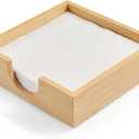 Bamboo Napkin Holder for Table, Napkins Holders For Paper Napkins, Flat Napkin Holder for Luncheon, Napkin Holders for Kitchen Dinner Table Decor, Napkin Dispenser for Indoor & Outdoor Use (7.2 x 7.2 x 2 inches)