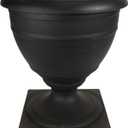 The HC Companies 18 Inch Tall Olympia Plastic Urn - Lightweight Outdoor Plastic Plant Pot for Flowers, Black