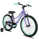 JOYSTAR 20" Kids Mountain Bike with Training Wheels for Ages 5-9 Purple