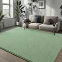 Pettop 4x6 ft Light Green Area Rugs for Bedroom Living Room, Washable Memory Foam Indoor Carpet, Modern Aesthetic Minimalist Non Slip Soft Comfy Carpet for Boys Girls Dorm Home Decor