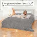 Electric Heated Blanket 90"x100" King Size for Safe All Night, Dual-Sided Microplush Sherpa for Bedroom Couch Use, 4 Heat Settings & 10 Hours Auto Off, Dual Controller, Machine Washable - Light Gray