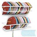 HOGARCOSAS White Metal Wall Mounted Hat Racks for Baseball Caps, 2-Pack Sturdy Hat Organizer Holds 60+ Caps, Wall & Closet Display Storage Holder