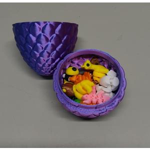 Bmmff Prefilled Easter Egg 3D Printed Dragon with 18Pcs Mini Animals, Easter Egg Fillers Basket Stuffers, Easter Egg Hunt, Classroom Games Supplies, Party Favors for Boys Teens