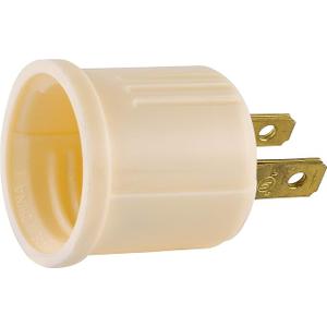 Power Gear Polarized Socket Adapter, 1 Pack, Convert Outlets to Lamp Sockets, Perfect for Workshop, Garage or Utility Room, Polarized Plug, UL Listed, Light Almond, 54607