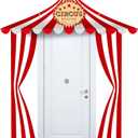 Preboun 3 Pcs Circus Tent Decorations Carnival Circus Theme Party Decorations Carnival Tent Banner Striped Pennant for Clown Theme Birthday Party Classroom Supply (Red White)