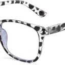 FEISEDY Vintage Reading Blue Light Blocking Glasses Women Men Reader Spring Hinge Glasses B2519 (Leopard)