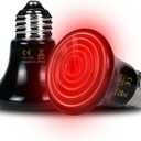 25W Reptile Heat Lamp(2-Pack) Ceramic Heat Emitter- Non-Light Emitting, 24/7 Safe Heating for Terrariums, Brooders & Incubators-Turtle Lizard Bearded Dragon Snake Small Pets E26