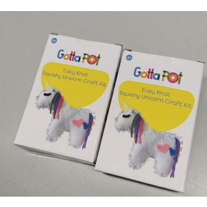 GOTTA POP EASY KNOT SQUISHY UNICORN CRAFT KIT pack of 2