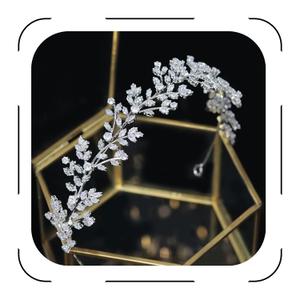 Jorsnovs Fashion Bridal Headpieces for Wedding Bride Hair Accessories Cubic Zirconia Headbands for Women CZ Birthday Gifts (E-Silver)