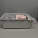 Stainless Steel Litter Box for Pine Pellet Cat Non Clumping Litter System | XXL Sifting Cat Box with Lid for Big Cats | High Sided, Anti-Urine Leakage | Non-Stick Bottom (Silver Gray)