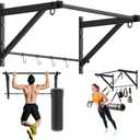 Adjustable Depth Wall Mounted Pull Up Bar 500LB Heavy Duty