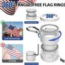 5 FT Flag Pole Kit for Outside House, Stainless Steel Wall Mount Flagpole with 2-Position Holder Bracket & 360 Spinning Metal Flag Ring Clips for 3x5 American Flag