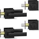 BAOLONG Deadbolt Lock and Door Knob Set,Exterior Door Lock Set, Entry Door Locksets for Front Door Handle with Single Cylinder Deadbolts, Keyed Alike 2 Pack Matte Black.